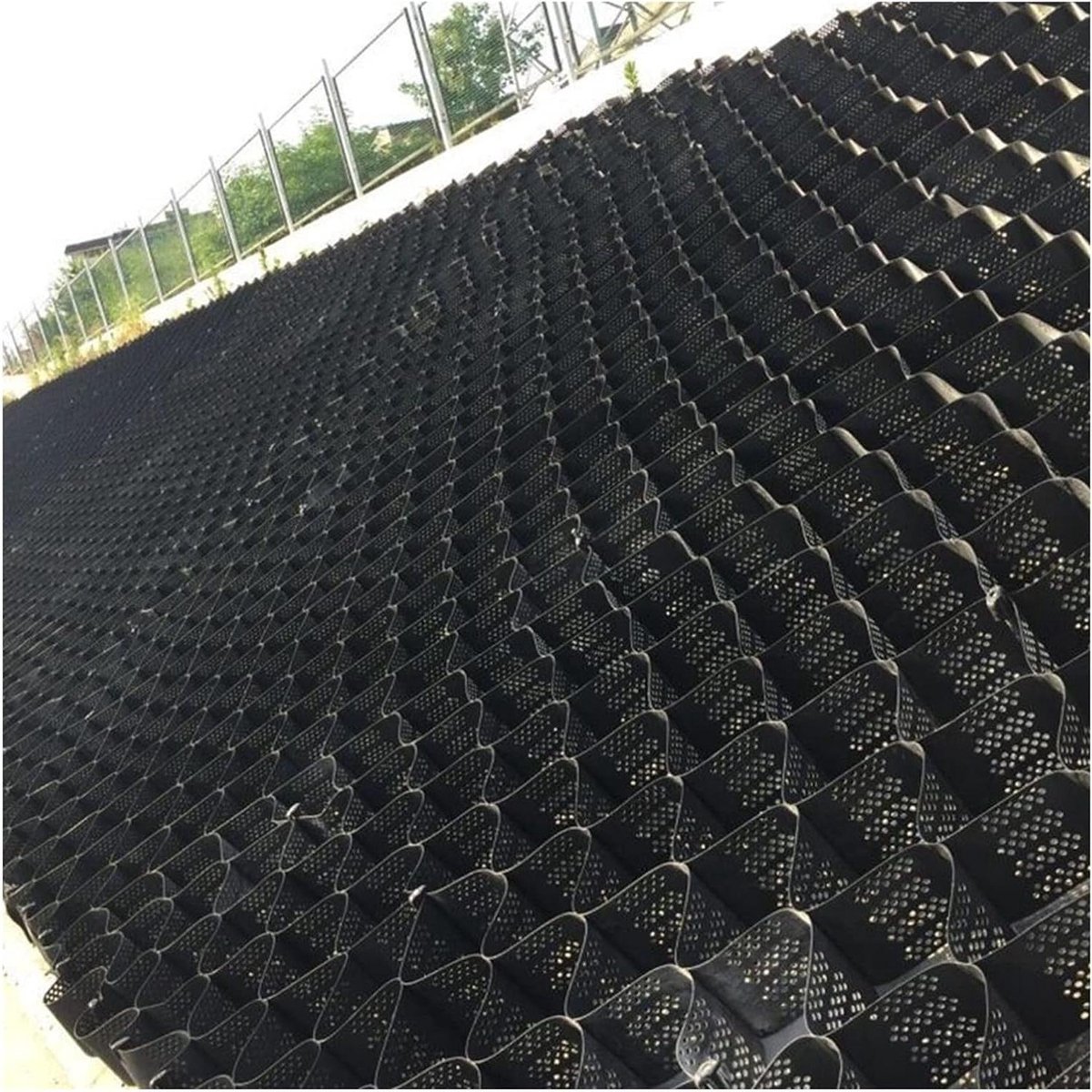 Grindschuur Basisrooster - Grindstabilisator Bodemrooster - Oprit Aanleggen - Hoge Belasting Draagkracht - 65 cm Diep - Zwart