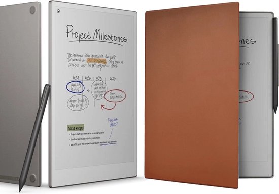reMarkable Paper Pro met Marker Plus en Bruine Magnetische Hoes - digitaal notitieblok