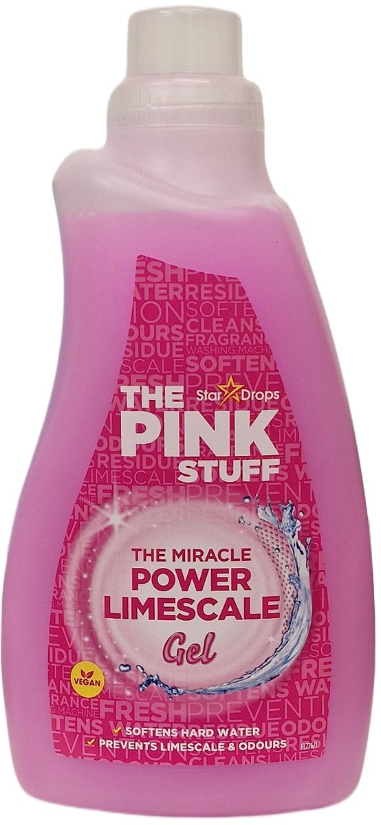 SnelShoppen - The Pink Stuff Miracle Power Kalkgel voor Wasmachine 1L - Beschermt, Reinigt en Voorkomt Kalkaanslag in Huishoudens, Kleur: Roze, Ideaal