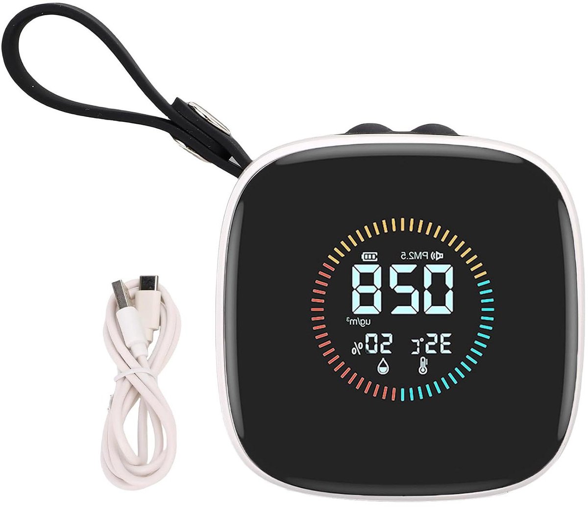 Luchtkwaliteit Meter - PM2.5 Detector - Gezond Leven - Real-time Monitoring - 12 x 10 x 7 cm - Zwart