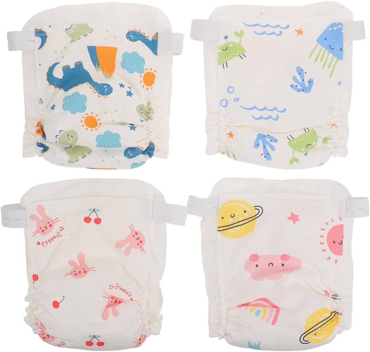 Trainingsbroekjes Baby - Oefenbroekjes Peuter - Zindelijkheidstraining - Verstelbare Tailleband - 4 Stuks - Multicolor
