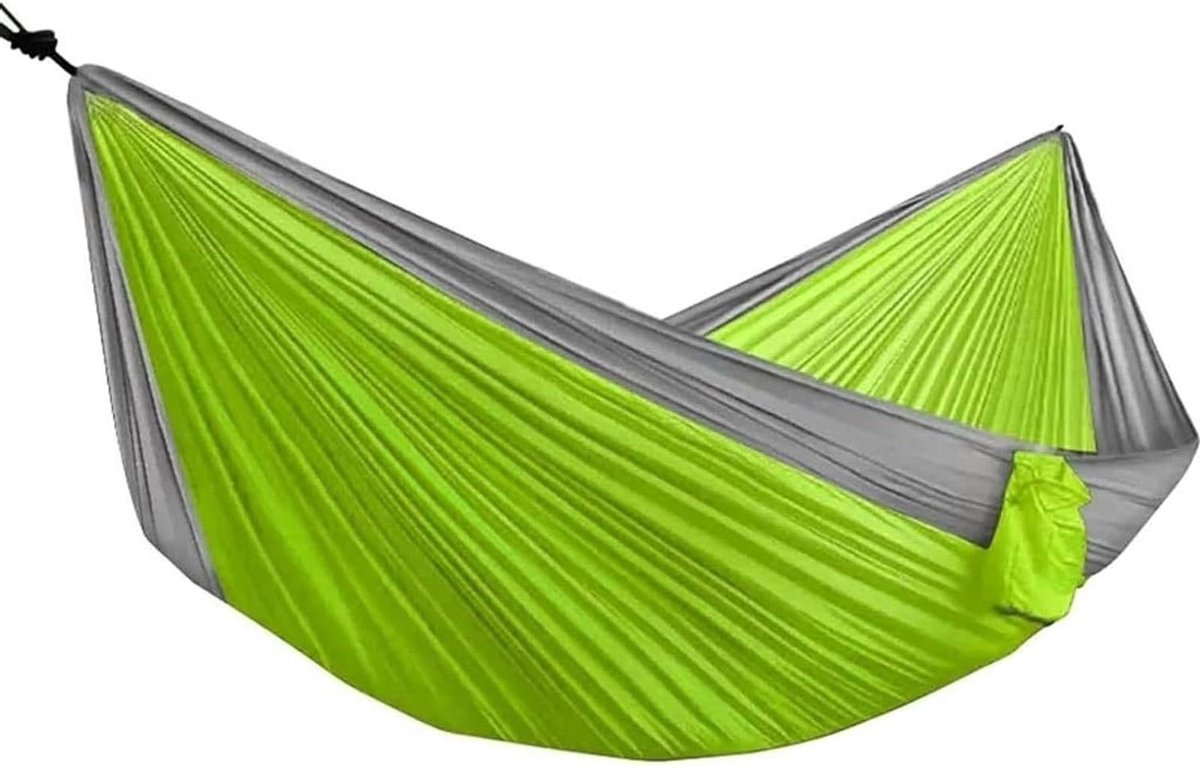 Draagbare Hangmat - Reishangmat Tuinhangmat - Buiten Ontspannen - Zacht Parachute Nylon - 300 x 200 cm - Groen