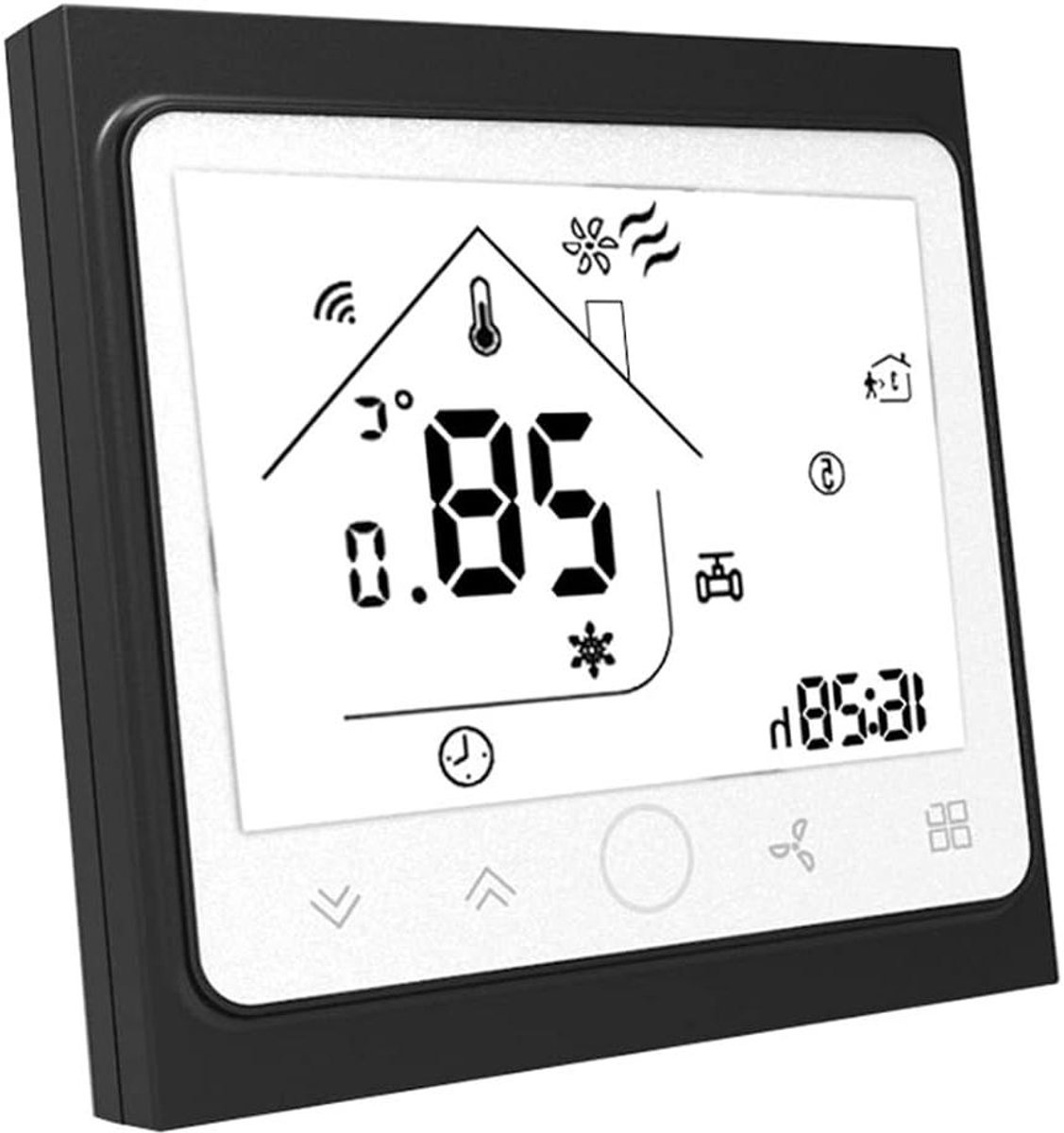 Slimme Thermostaat - Kamerthermostaat Verwarming Koeling - Comfort Thuis Creëren - 0.5 Graden Nauwkeurigheid - 2P 4P WIFI - Wit Zwart