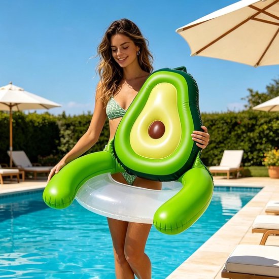 Opblaasbare Zwembad Float - Water Luchtbed Hangmat - Zomerse Ontspanning - Ontspannend Mesh Zitje - 70 cm - Groen — afbeelding 4