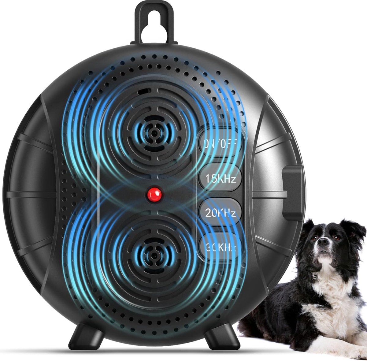 Anti-blafapparaat voor honden, oplaadbare ultrasone blafbox met 3 standen, blafwerend apparaat met een bereik tot 10,5 meter, blafdemper voor binnen en buiten (zwart)