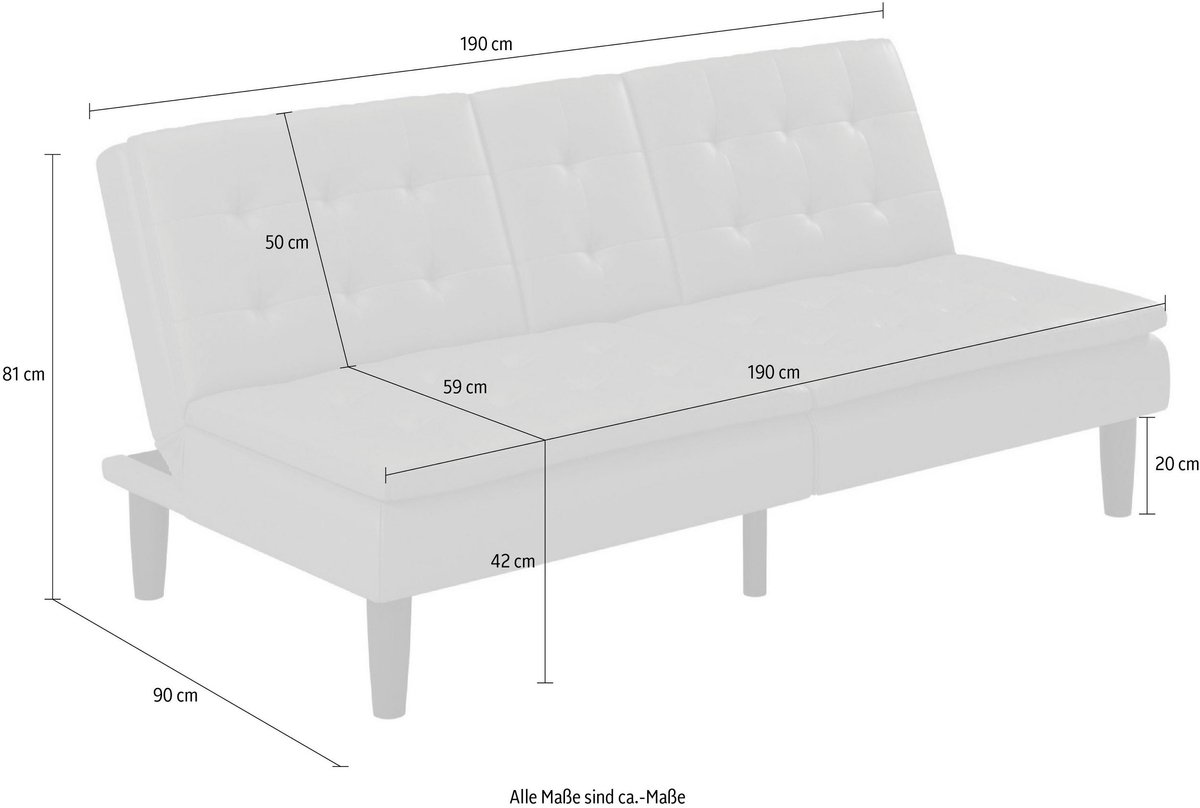 Notio Living MAINE - Slaapbank met Relaxfunctie en Bekerhouders - Zwart Kunstleer