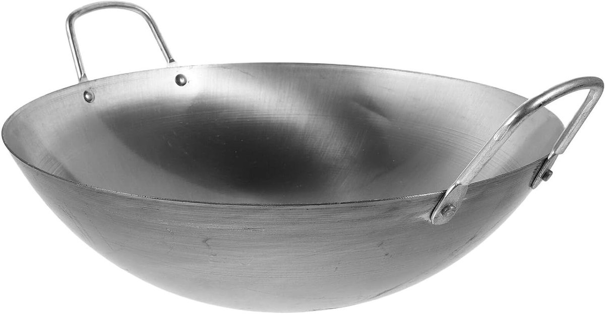 Wokring - Panhouder - Stabiel Koken - Winddicht Ontwerp - 32 cm Diameter - Zilver