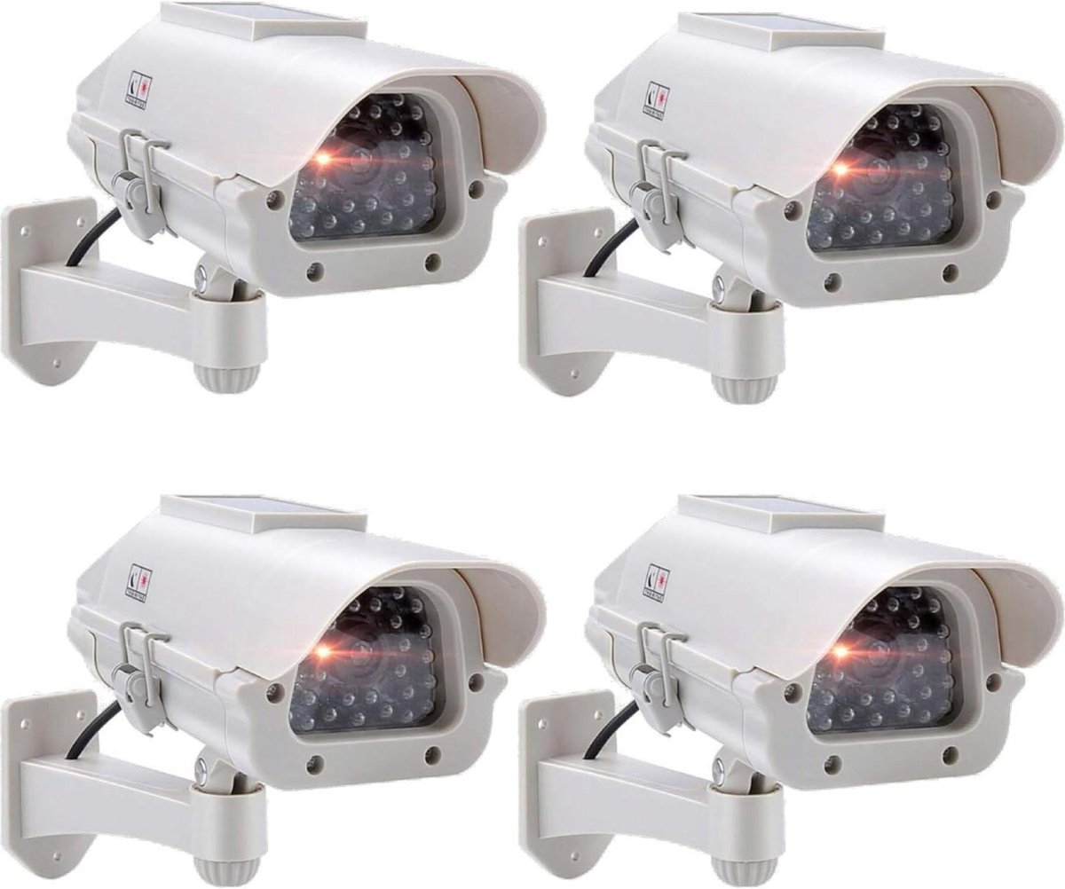 Dummy Camera - Nep Camera - Beveiliging Huis - Knipperende LED - 4 Stuks - Grijs