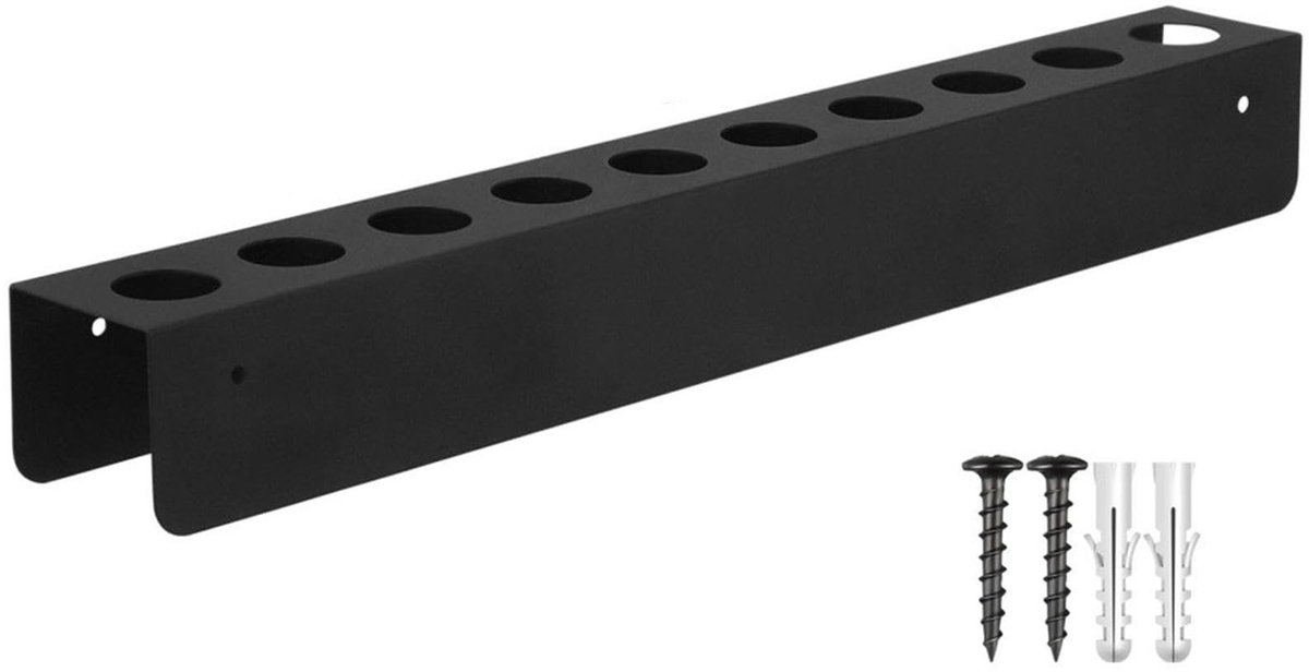 Dailygoods- Detailing Borstelhouder Hoge Capaciteit - Wandmontage Houder - 10 Gaten Organizer - Auto Detailing Gereedschap - Garage Opslag - Staal Materiaal