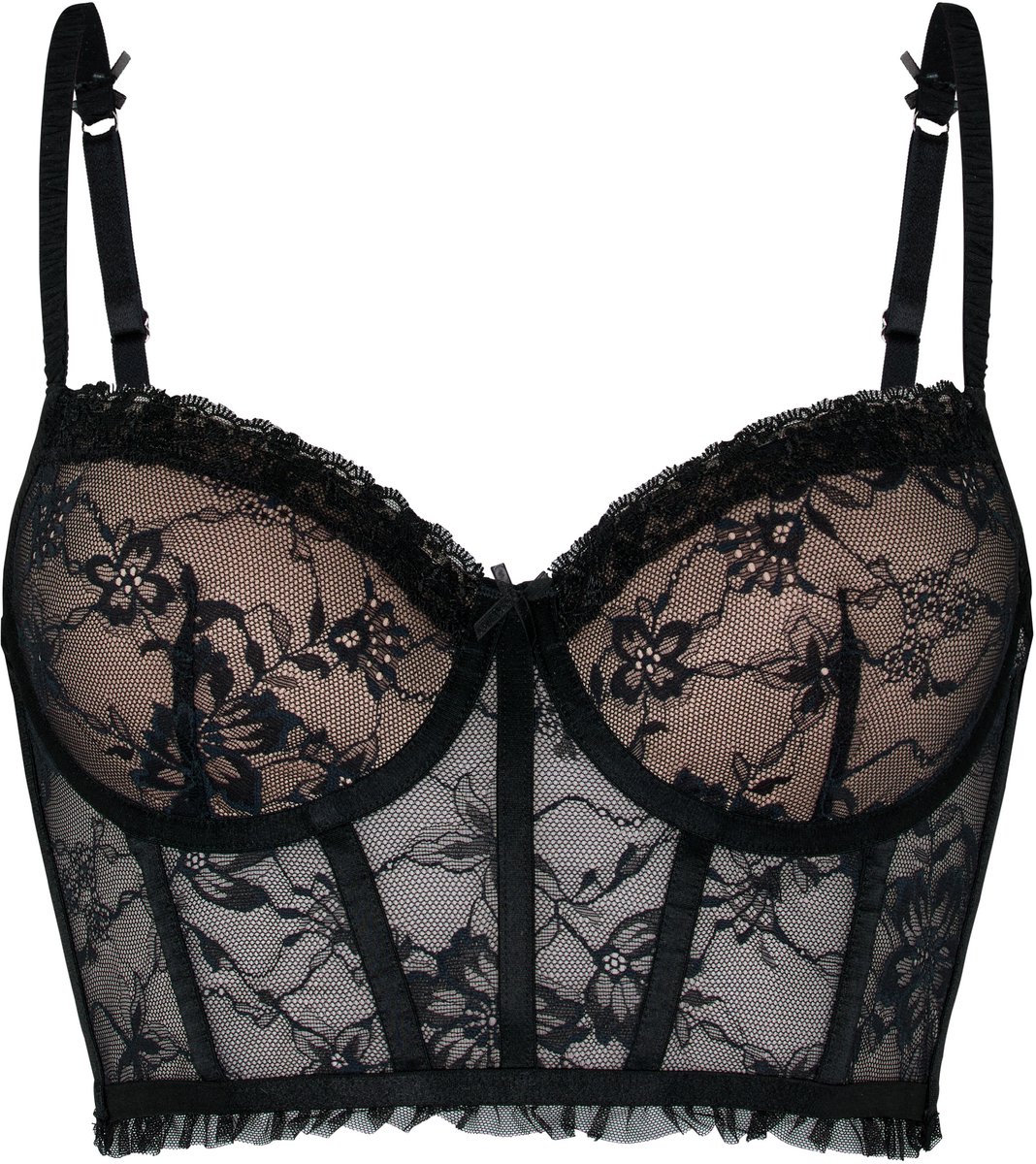 Hunkemöller Padded Underwired Longline Bra Felicity Zwart
