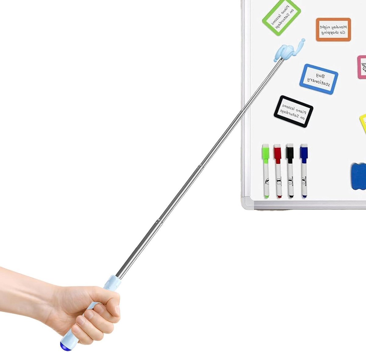 Vingerwijzer Uitschuifbaar - Presentatie Stick - Klas Presentaties - Telescopisch Vergrendelmechanisme - 21-68 cm - Zwart