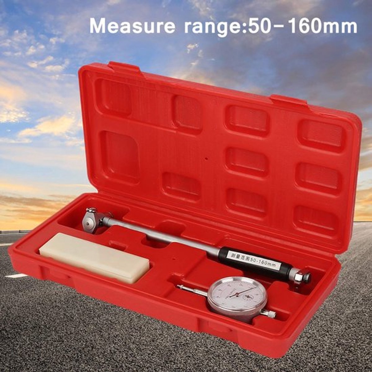 Boringsmeter 50-160 mm - Boorcontrole - Kalibratie Gewicht - Binnendiameter - Nauwkeurigheid 0,01 mm - Schokbestendig Metaal - Kaliber