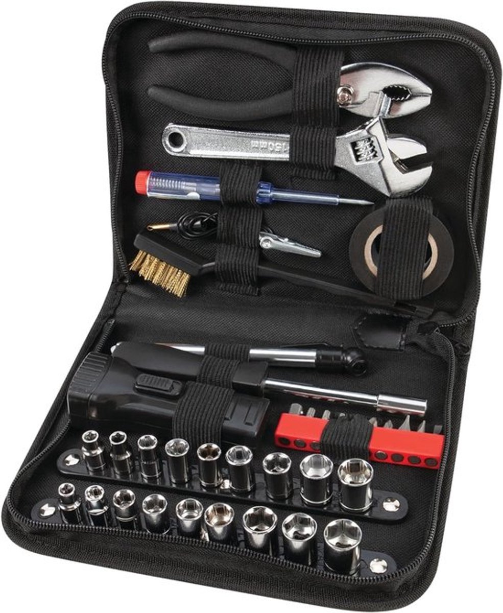 SnelShoppen - 38-delige Compacte Gereedschapsset - Bitdriver, Bits, Steeksleutels, Pliers, Zaklamp, Utility Knife, Auto Accessoires, Voor Klussen en O