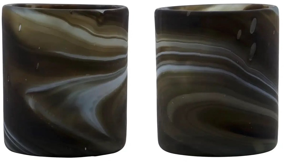 House Doctor Theelichthouder Kae Bruin 8cm - 2 stuks