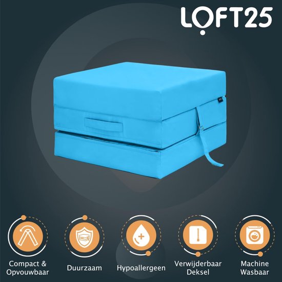 Opvouwbare Matras - Z Bed Futon - Flexibel Zitten Slapen - Waterbestendig Materiaal - 66x198 cm - Turkoois — afbeelding 4