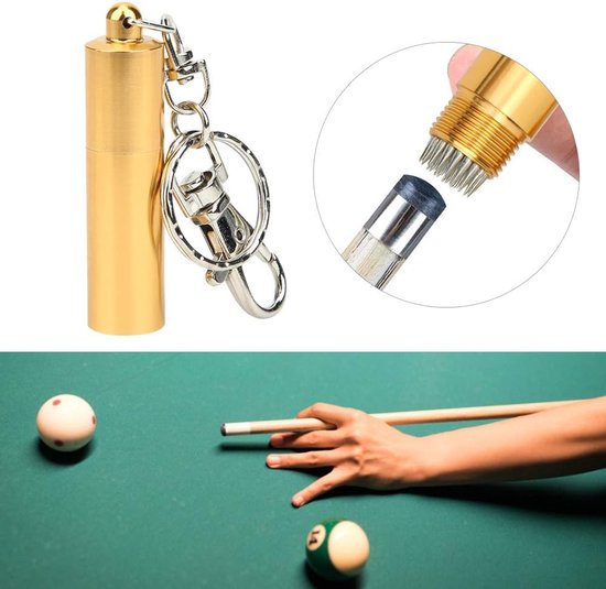 Poolkeu Tip Tool - Reparatieaccessoire Keu - Biljartspel Onderhoud - Roestvrijstalen Constructie - 23x05 Inch - Goud — afbeelding 5