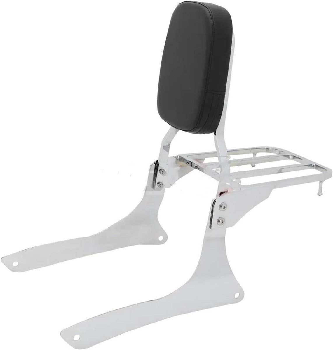 Motorfiets Passagierskussen - Bagagedrager Rugleuning - Comfortabele Ritten - Afneembare Sissybar - Voor Suzuki Intruder 1500 - Zilver
