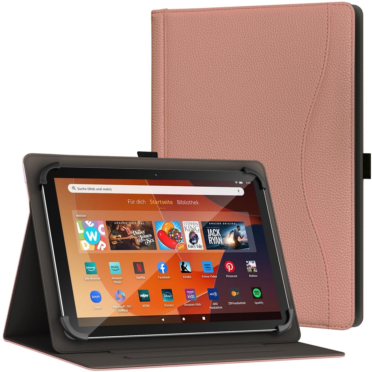 SnelShoppen - Universele 10 Inch Tablethoes voor Android Tablets - Stijlvolle, Duurzame en Beschermende Hoes - Geschikt voor 15/16 Inch Tablets - Zwar