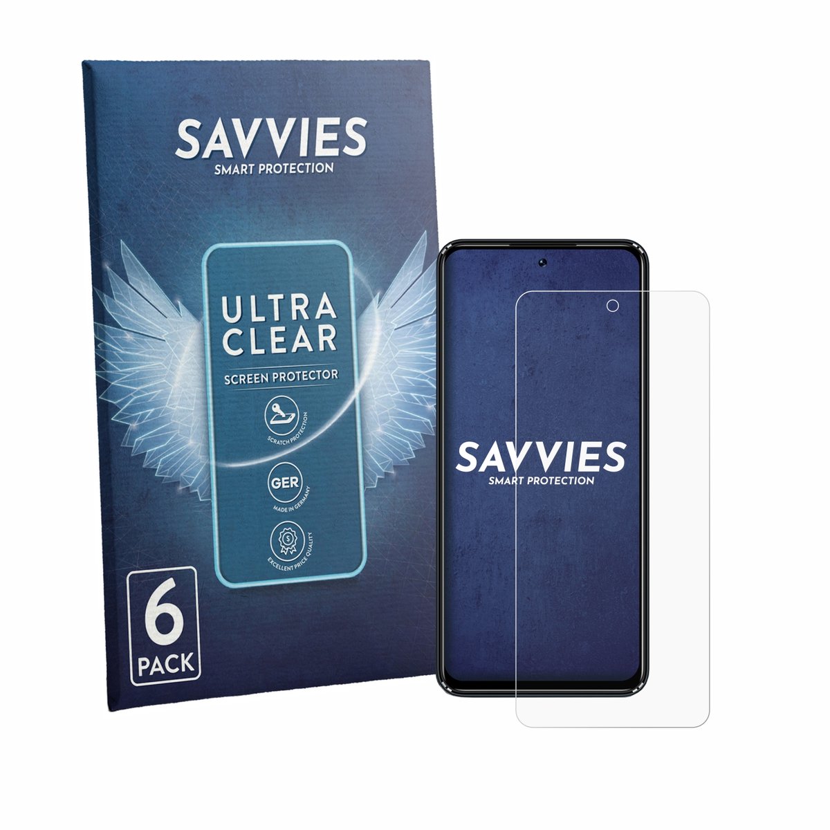 Savvies - Screenprotector voor Lagenio A11 - Folie Beschermfolie transparant 6 Stuks