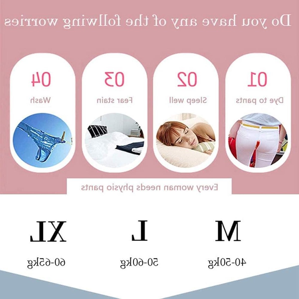 Menstruatie Ondergoed - Periode Slips - Lekvrije Bescherming - 4-Laags Absorberend - XL - Roze