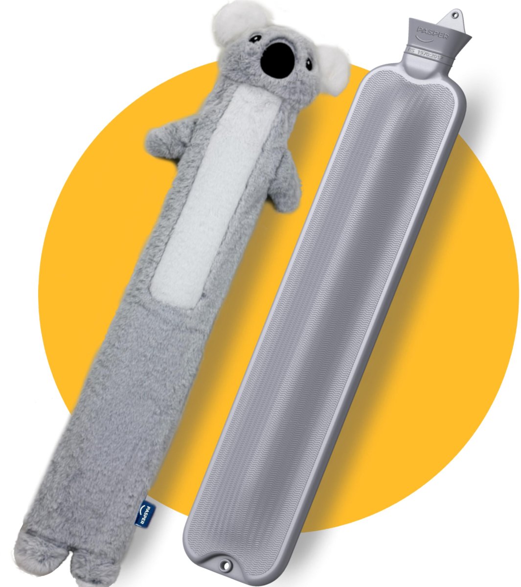 SnelShoppen - XXL Warmwaterkruik 3,5 Liter met Zachte Koala Hoes - Naadloze Lange Warmwaterkruik XL voor Baby's, Kinderen en Volwassenen - Perfect Cad