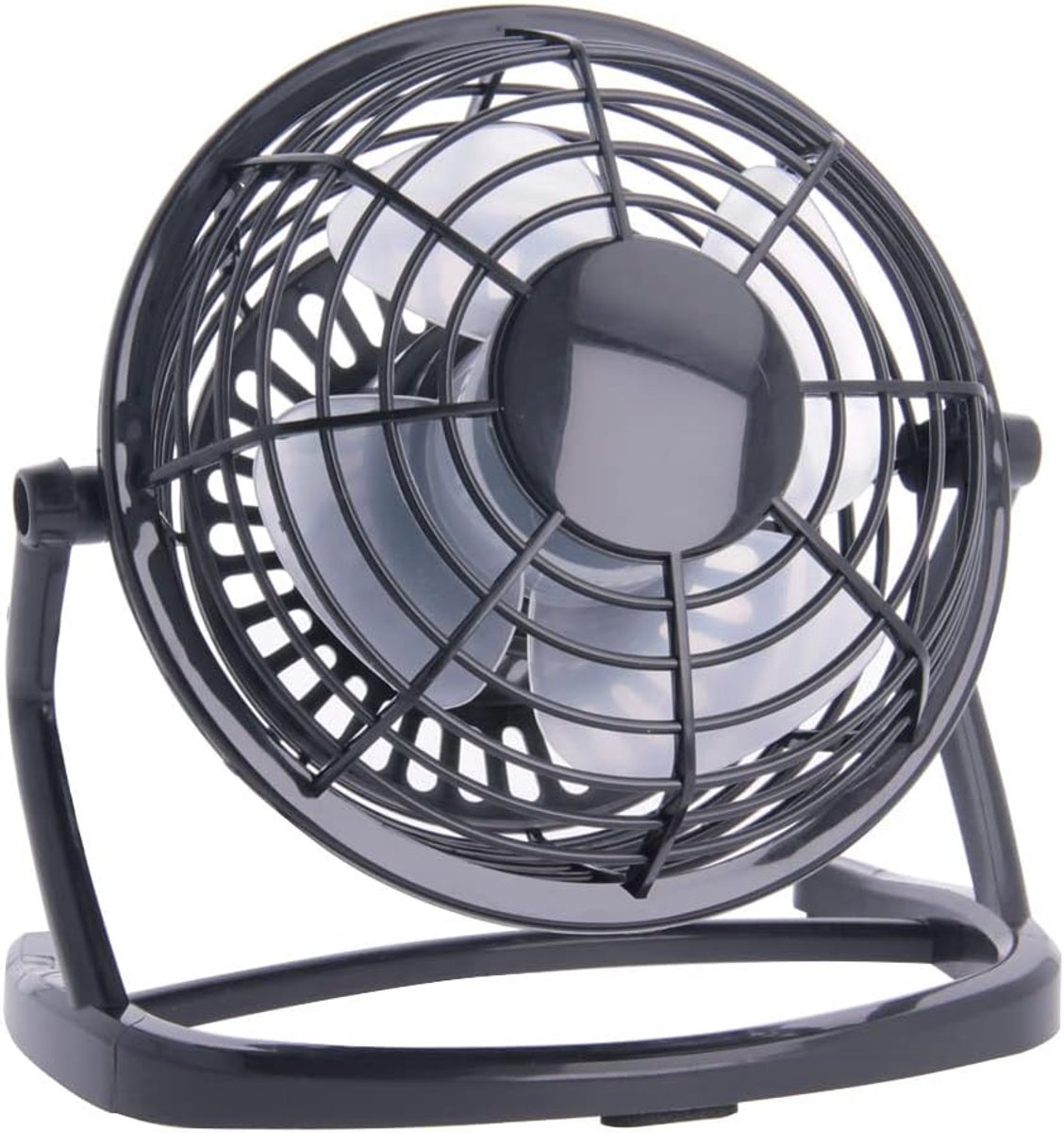 SnelShoppen - Mini USB Laptop Ventilator Stille Draaibare Desk Ventilator Zwart voor Thuis, Kantoor, Camping en Reizen