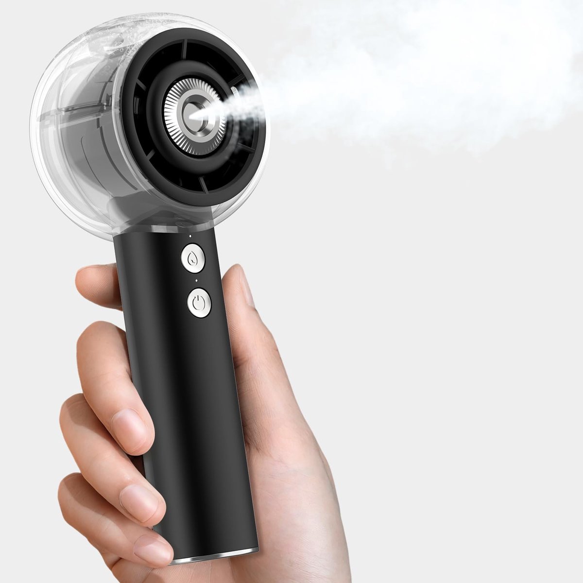 SnelShoppen - Draagbare Vernevelingsventilator Mini USB Ventilator met Turbo Motor 6000mAh Oplaadbaar 4 Snelheden voor Reizen, Buiten, Camping, Tuin,