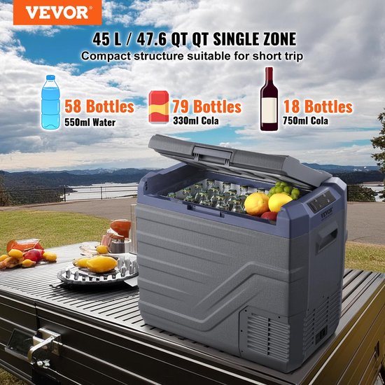 Aafinity Draagbare Autokoelkast met Vriezer 45L - 12V Compressor Koeler met Bluetooth Bediening en LED-display -20°C tot 20°C voor Kamperen en Reizen van Merkloos — afbeelding 3