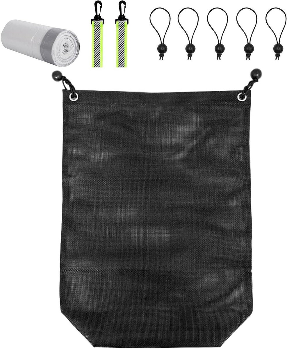 ATV Vuilniszak - Quad Opbergtas - Afval Opslag - Reflecterende Veiligheidsstrip - 56 x 42.4 cm - Zwart