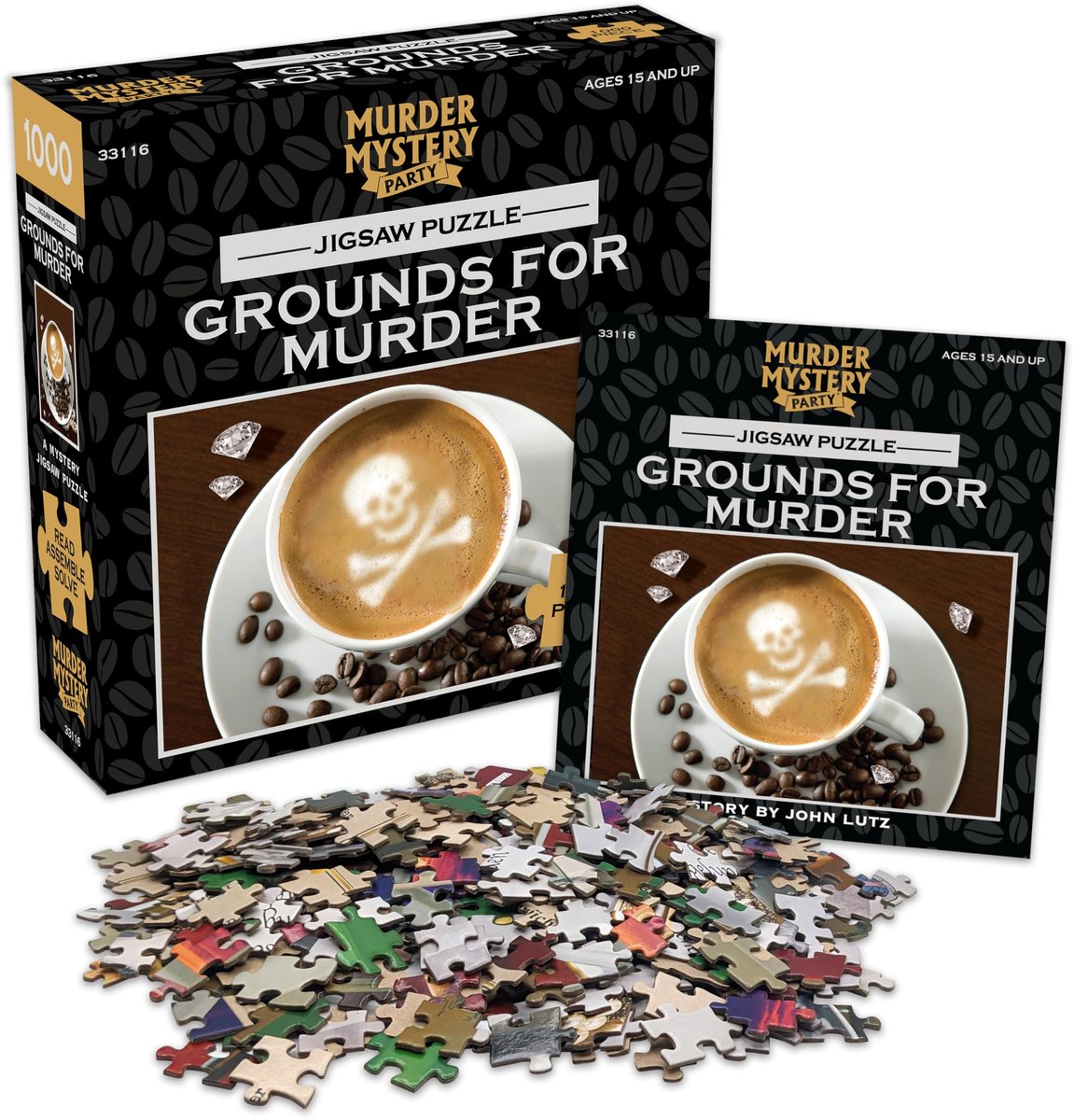 SnelShoppen - Bepuzzled Classic Mystery Jigsaw Puzzel Terrrein voor Moord, 1000 Stukken, Puzzelplezier voor Volwassenen en Kinderen, Perfect voor Spel