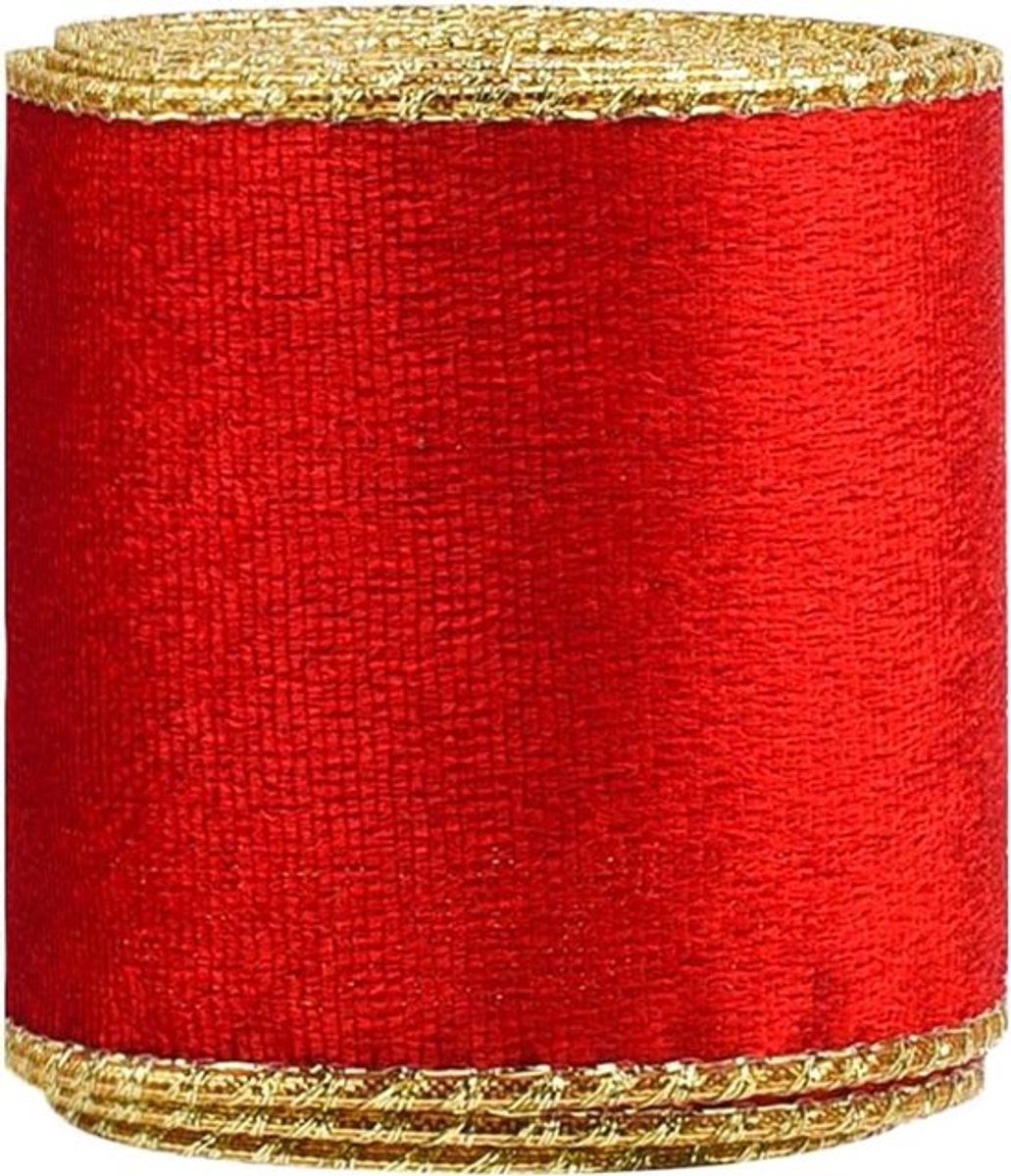 Rood kerstlint met bedrade rand voor DIY-projecten