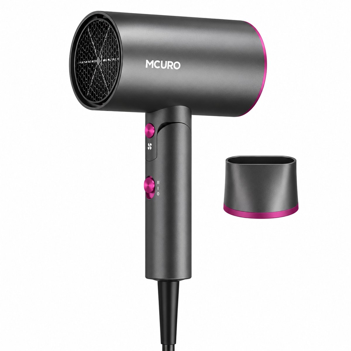 DPLUNIQ Reisfohn - Haardroger - Fohn - Reisfohn Inklapbaar - Infraroodverwarming - 6 standen - 480g - 2100 W - 11x16cm - Grijs