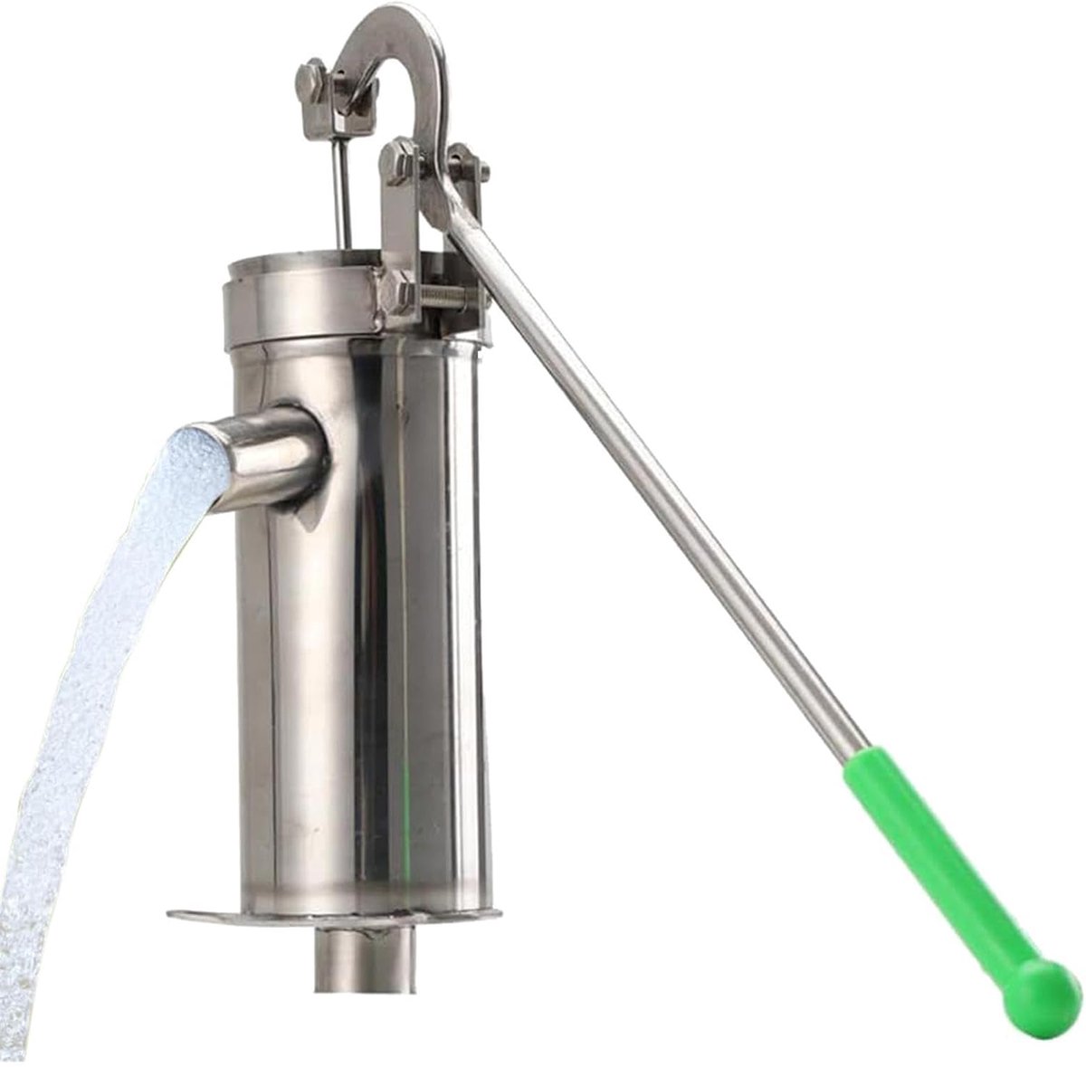 Handmatige Pomp - Waterpomp Tuin - Waterwinning Buiten - Stroomloos Gebruik - Tot 10 Meter - Zilver