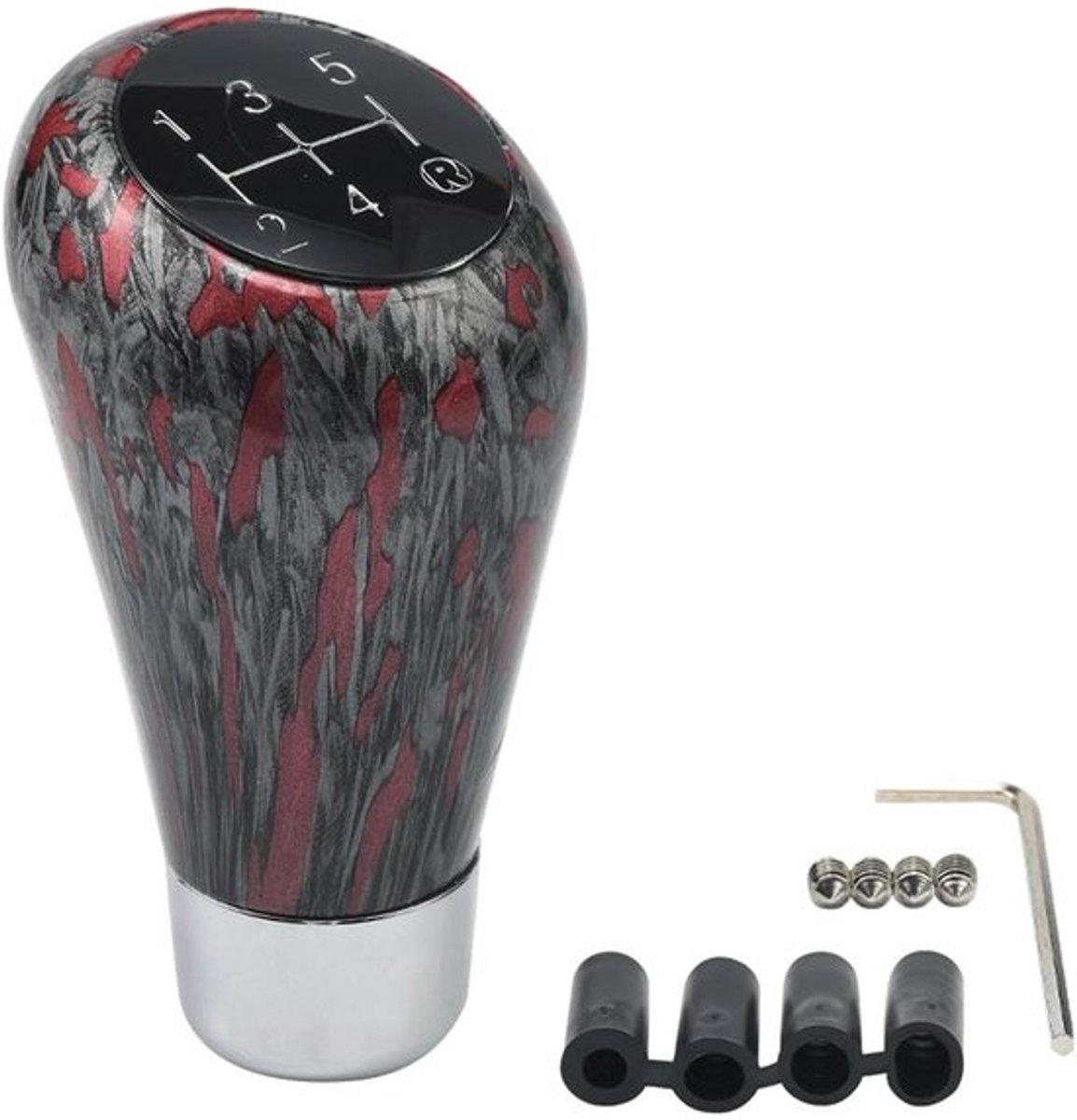 NTHProducts - Schakelhendel - Gear Shift Knob - Modern Design - Zwart en Rood