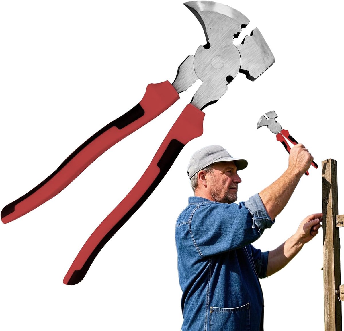 Combinatietang - Hekwerktang - Draad Knippen - Versterkte Kaak - 28 cm - Rood