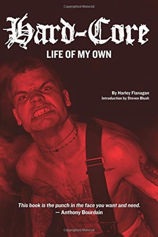 Couverture du livre 'Hard-Core LIFE OF MY OWN' avec un homme torse nu, à l'expression féroce.