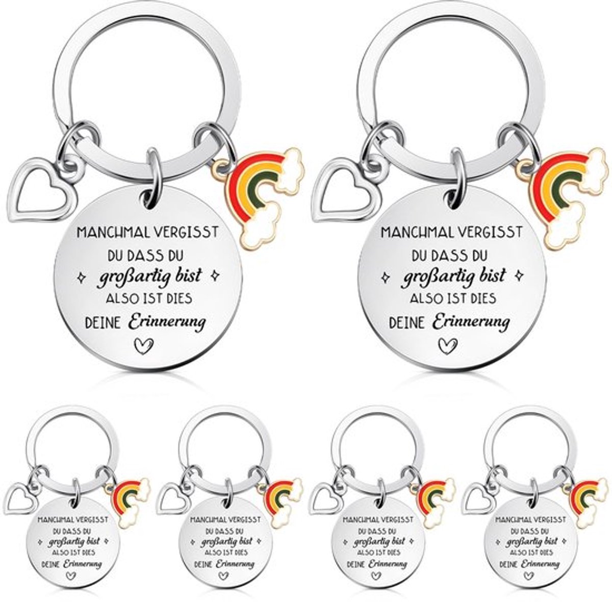 Dailygoods- Sleutelhanger Regenboog - Afscheidscadeau - Motivatiegeschenk