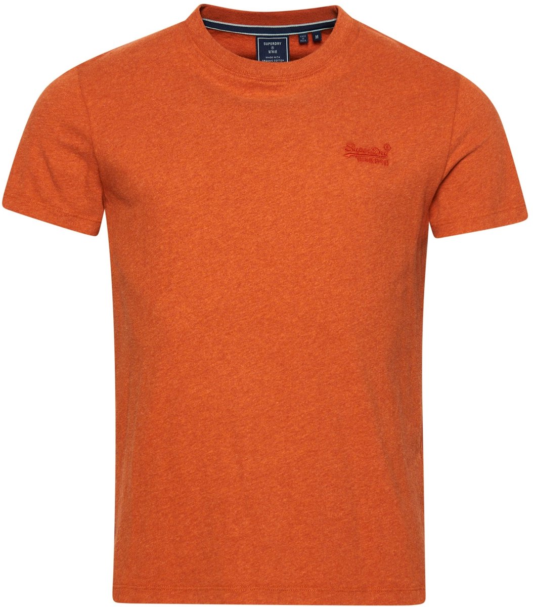 Superdry Essential Logo T-shirt van Biologisch Katoen Heren T-shirts Oranje