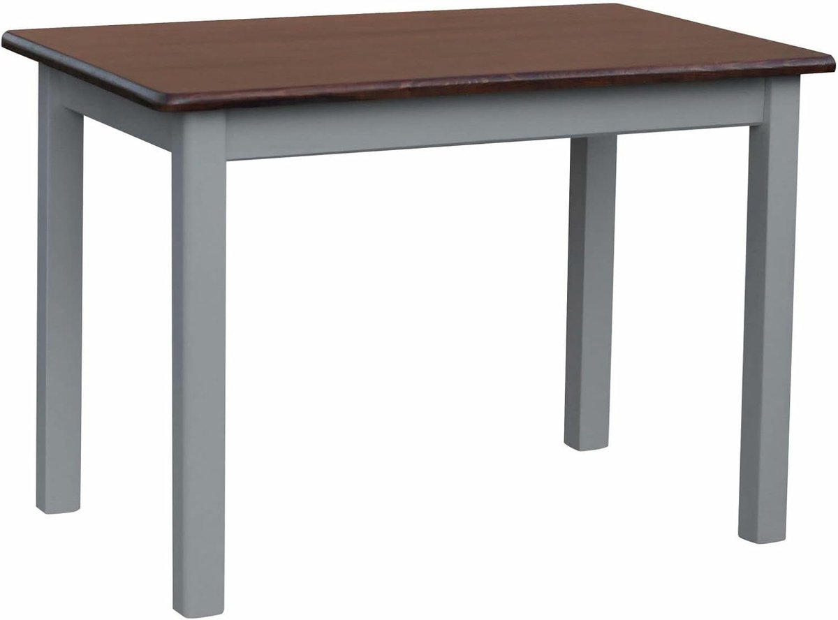 Eettafel Keukentafel - Massief Houten Tafel - Gezellig Tafelen - Handgemaakt Grenenhout - 60x120 cm - Grijs