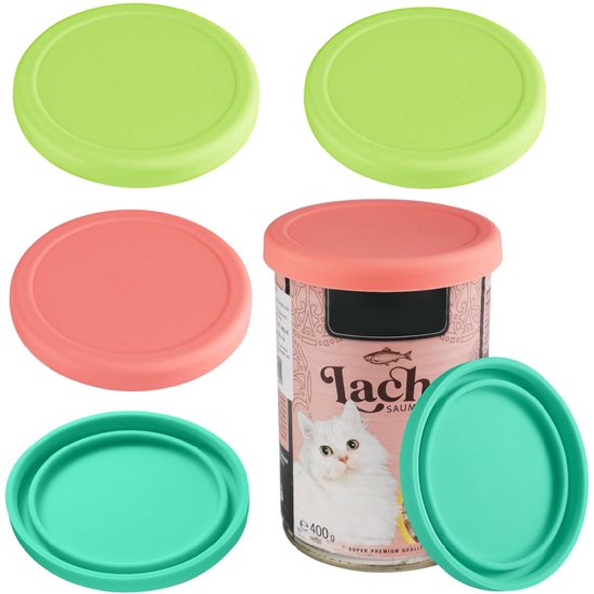 Dailygoody - Silicone deksel voor blikken - Voor huisdier voedsel - Groen