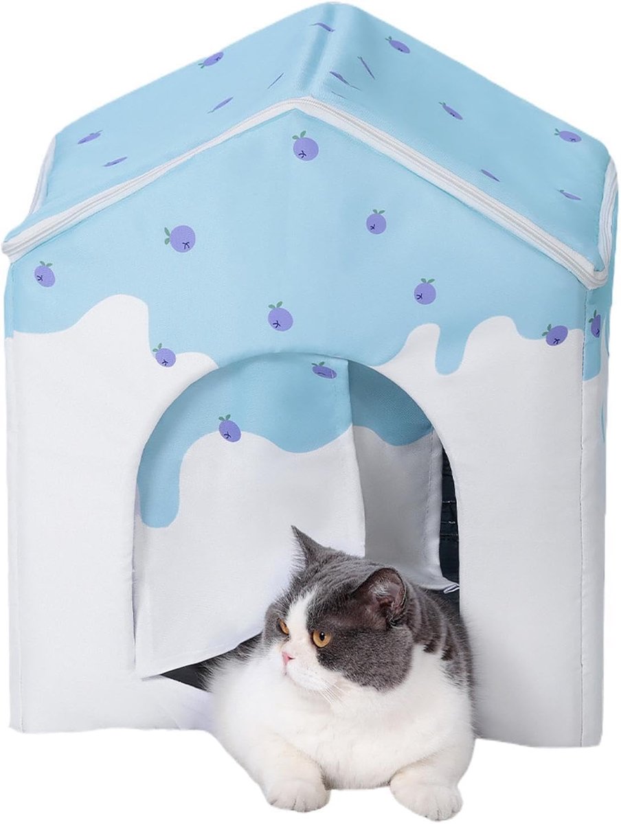 Koel Huisdierenverblijf - Isolerende Tent - Zomerse Koelte - Inclusief ijspakken - 40x50x52 cm - Grijs