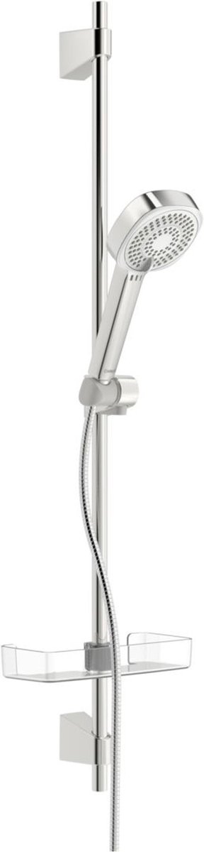 Hansa Basicjet - Set douchekop, 3jets, doucheslang en douchestang met planchet, chroom 44790131
