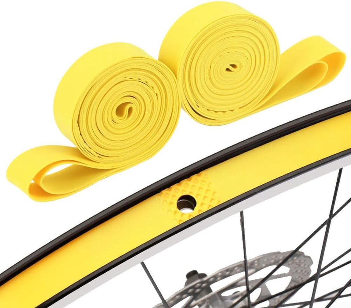 Fiets Velglint - Velgstrip PVC - Lekke Banden Voorkomen - Hoge Dichtheid PVC - 2 stuks 29x20 - Geel