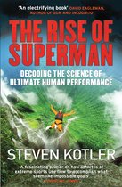 Boekomslag met de titel 'The Rise of Superman: Decoding the Science of Ultimate Human Performance' en een man die uit een vliegtuig springt bij een waterval.
