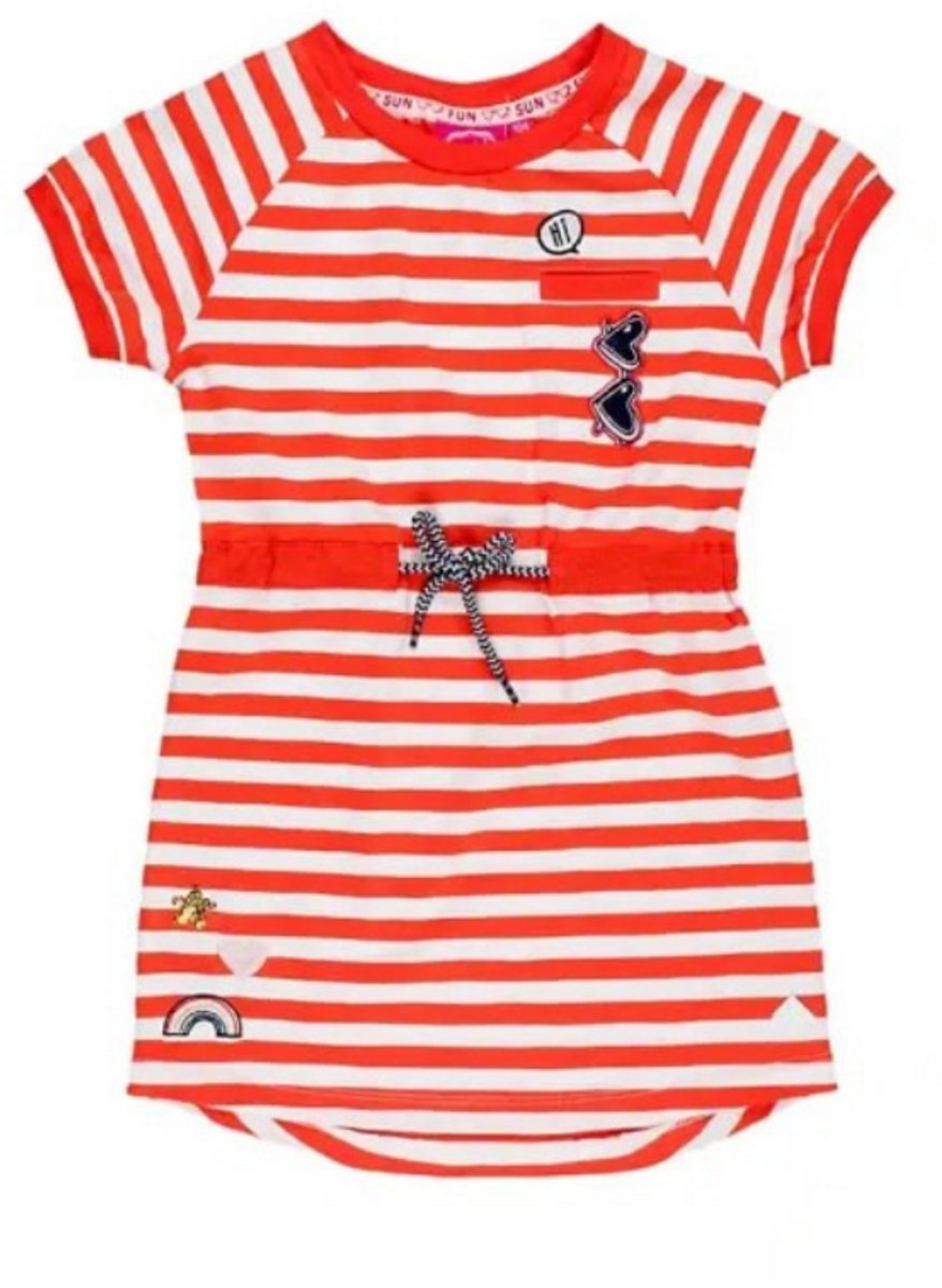 jubel jurk streep rood maat 140