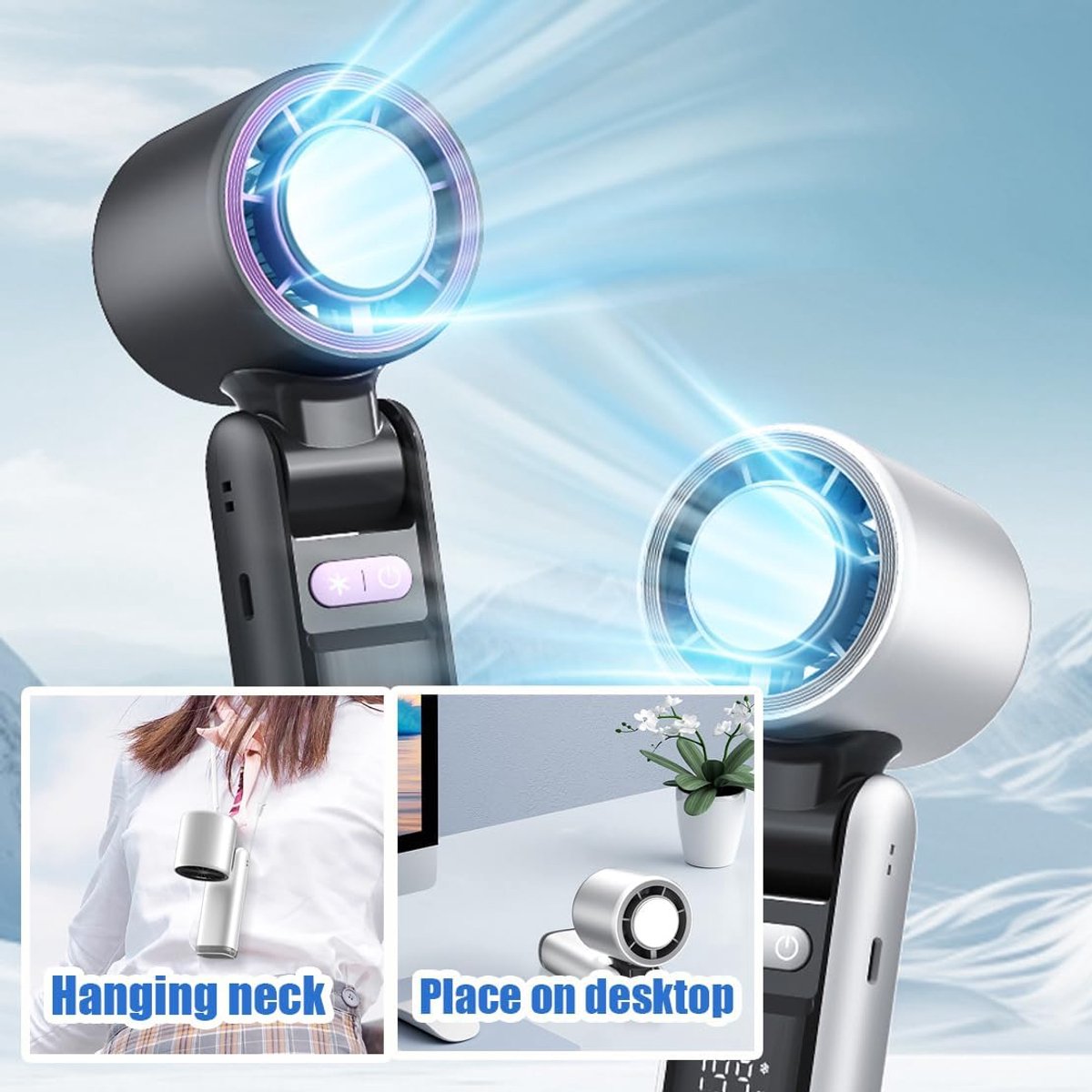 Handventilator - Mini ventilator - Koelte Onderweg - Supergeleidend Koelsysteem - 4000mAh Batterij - Wit
