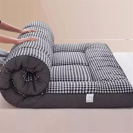 Japanse Futon Matras - Vloermatras Tatami - Comfortabel Slapen - Traditioneel Ontwerp - 80x190cm - Grijs — afbeelding 4