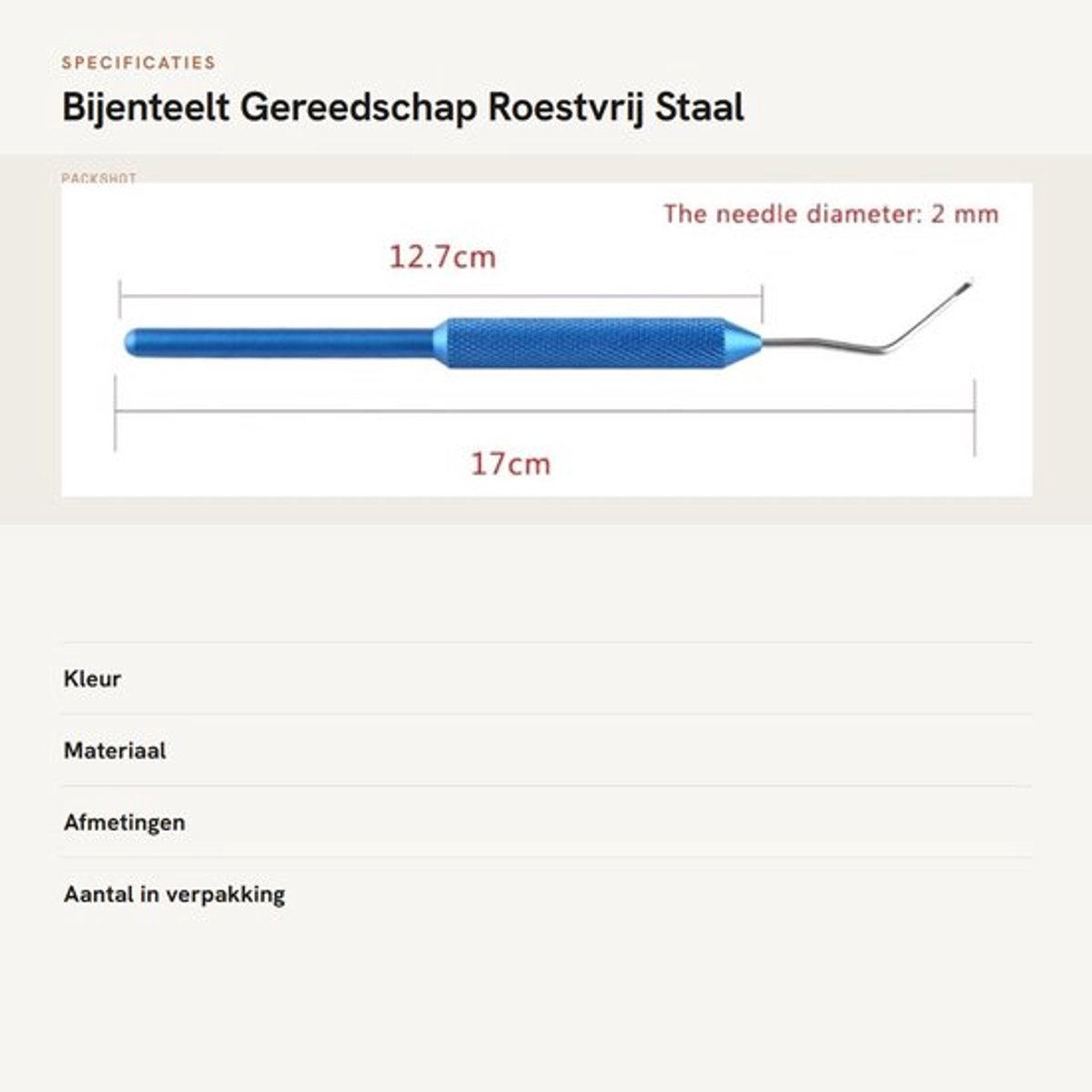 Store_8 - Bijenteelt Gereedschap - Roestvrij Staal - Antislip Handgreep