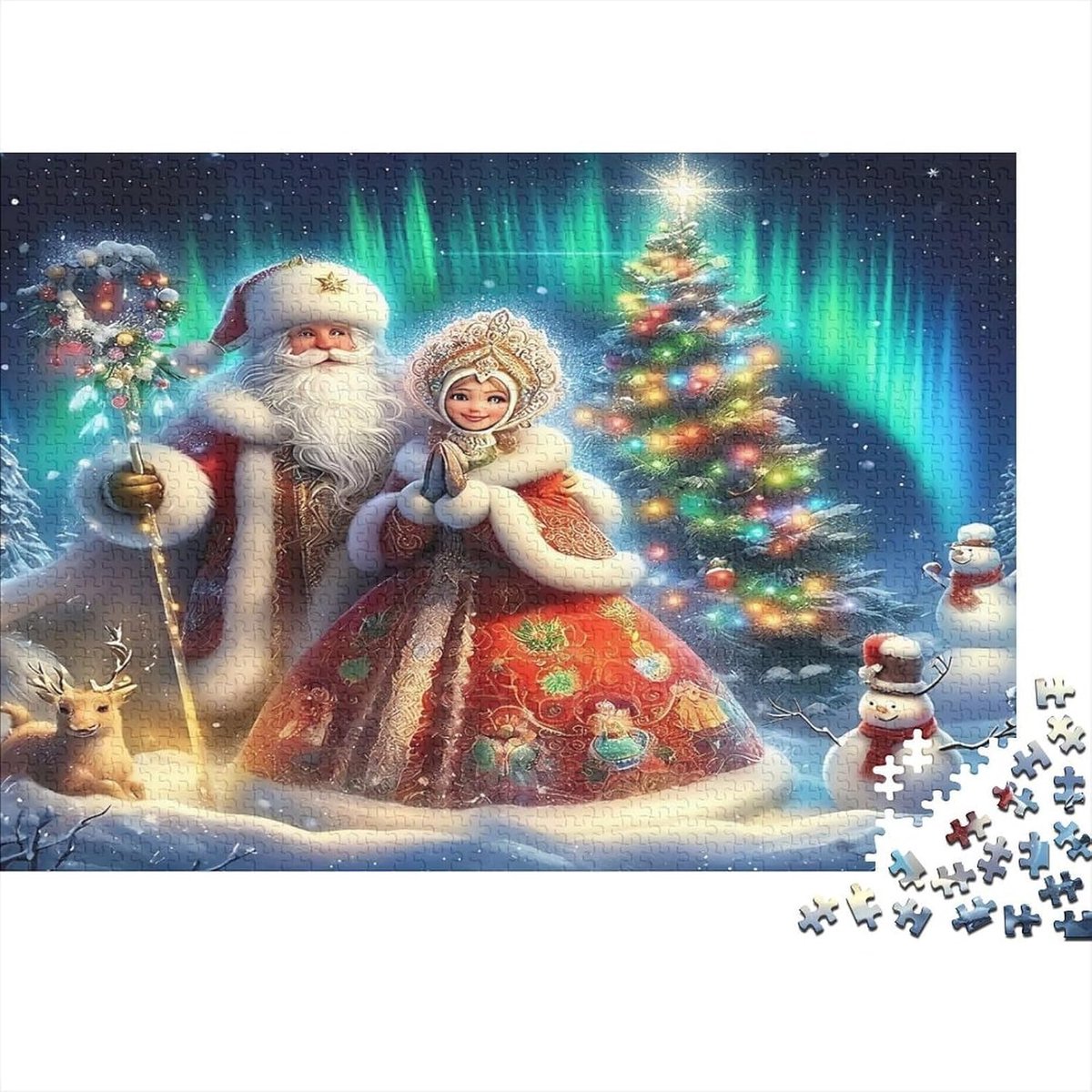 Puzzel 1000 stukjes - Legpuzzel - Ontspanning thuis - Gemaakt van gerecycled papier - 52 x 38 cm - Kerst thema