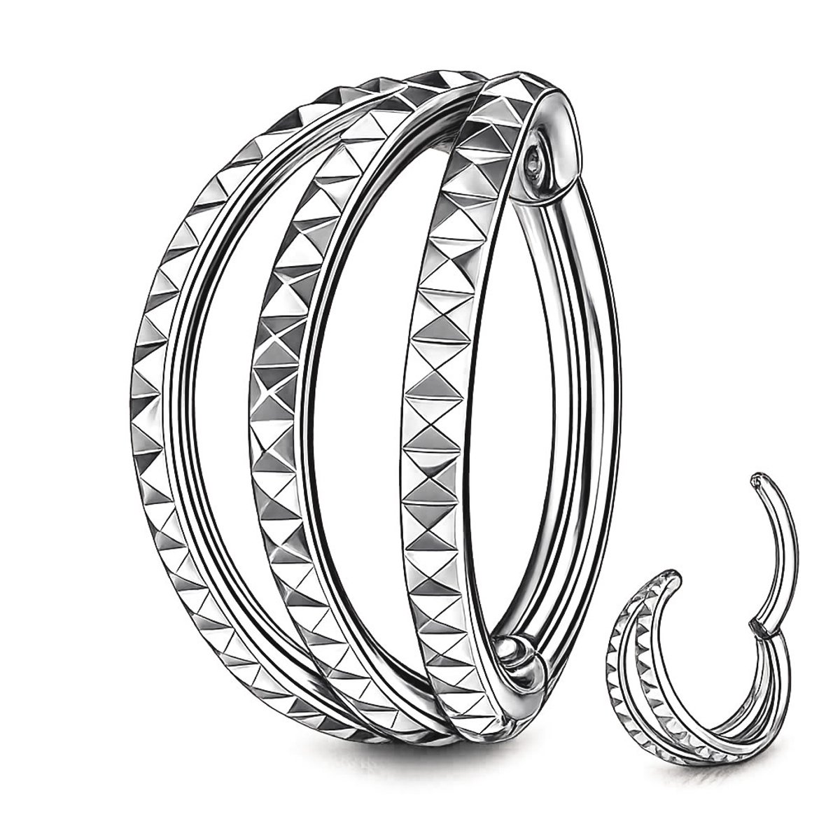 Segment Ring 1.2 x 8 mm Chirurgisch Staal – Helix Piercing – Tragus Piercing – Clicker Ring – Zilverkleurig